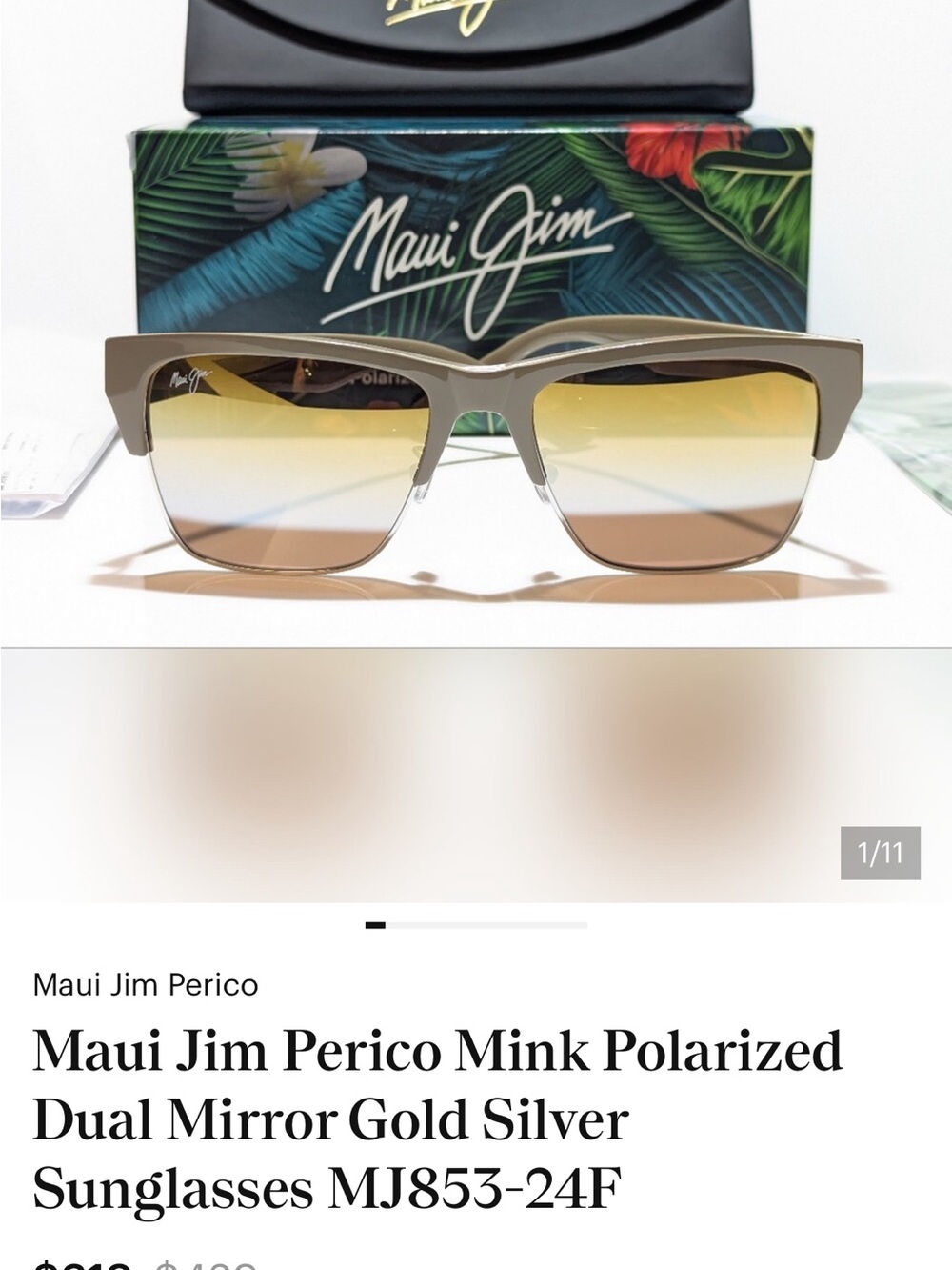 Maui Jim Perico Mink Sunglasses with Gold Gradient Lenses